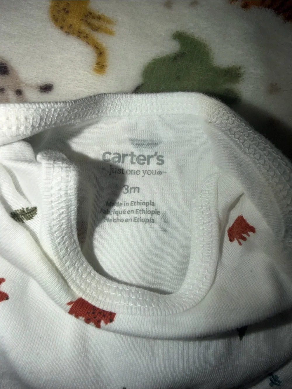 Carter's White Long-Sleeve Baby Bodysuit with Tiny Woodland Motifs